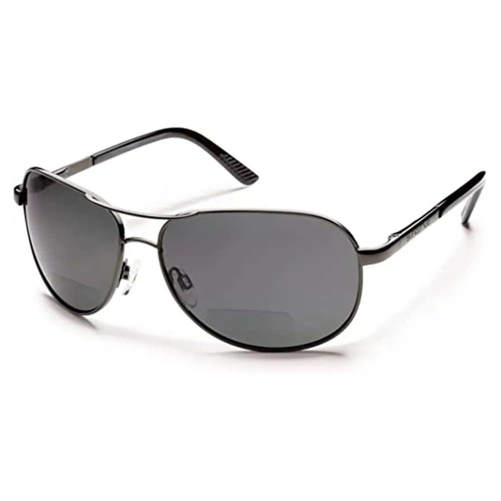 Suncloud Unisex Gunmetal Frame Gray Lens Polarized Reader Sunglasses - S-AVPPGYGM150