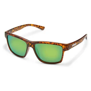 Suncloud Unisex Matte Tortoise Frame Green Mirror Lens Polarized Sunglasses - 205298N9P58K7