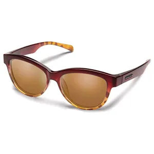 Suncloud Unisex Raspberry Tortoise Fade Frame Brown Lens Bayshore Polarized Sunglasses - 203227VV552HB