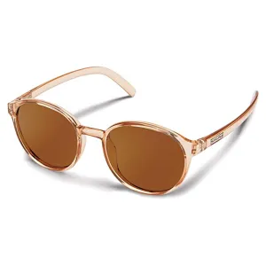 Suncloud Women's Crystal Peach Frame Brown Lens Low Key Polarized Sunglasses - 202331E1Q51HB