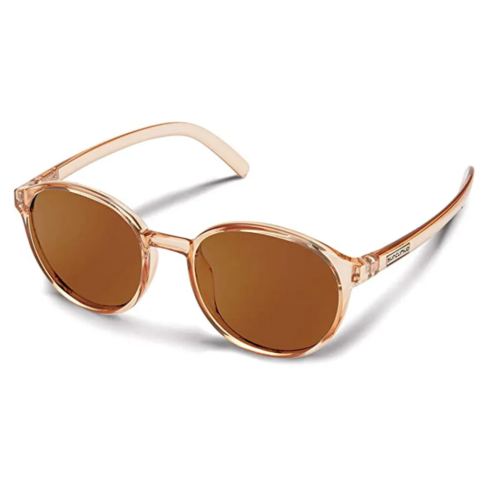 Suncloud Women's Crystal Peach Frame Brown Lens Low Key Polarized Sunglasses - 202331E1Q51HB