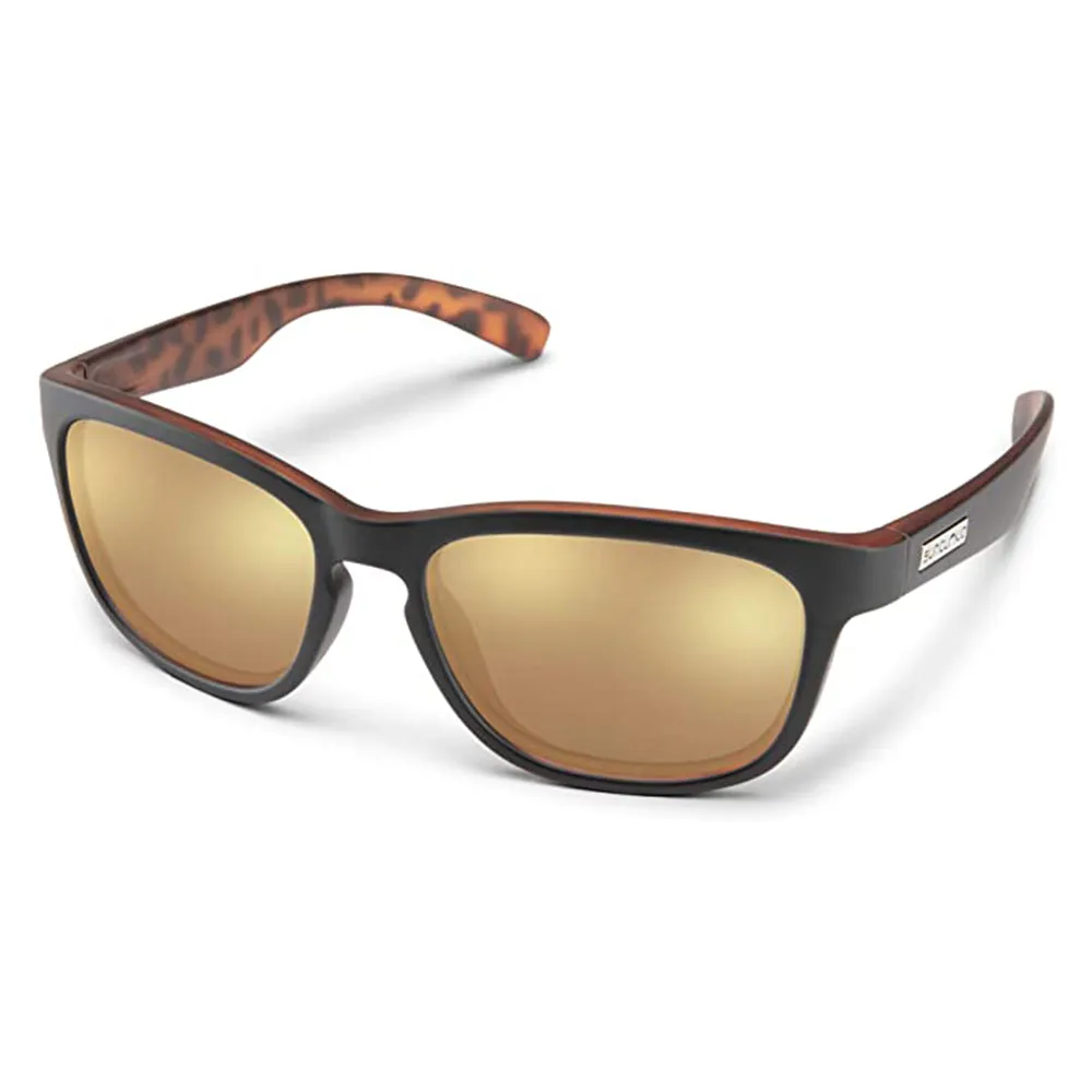 Suncloud Womens Matte Black Havana Backpaint Frame Sienna Mirror Lens Polarized Contemporary Sunglasses - 2023302GV55DE