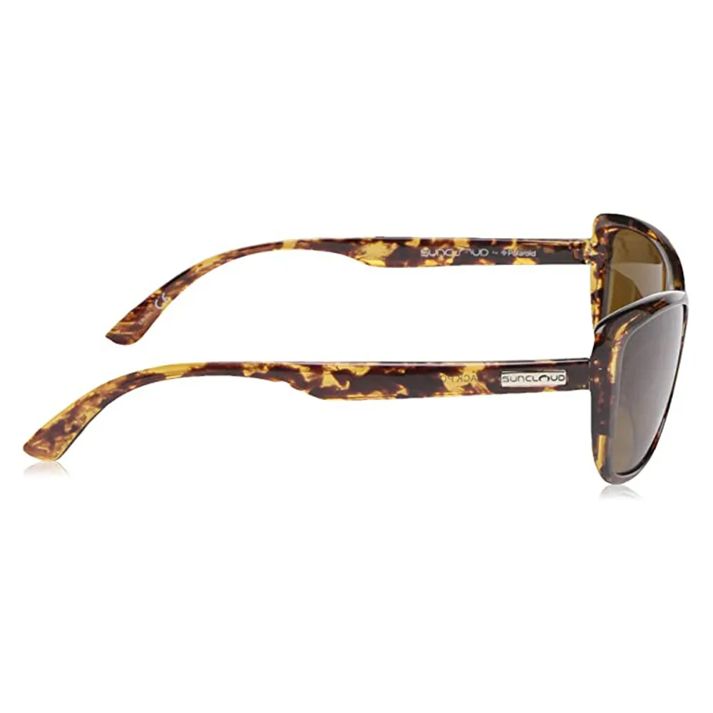 Suncloud Womens Matte Black Havana Backpaint Frame Sienna Mirror Lens Polarized Contemporary Sunglasses - 2023302GV55DE