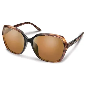 Suncloud Womens Matte Tortoise Frame Brown Lens Polarized Adelaide Large Fit Sunglasses - 203226XLT59HB