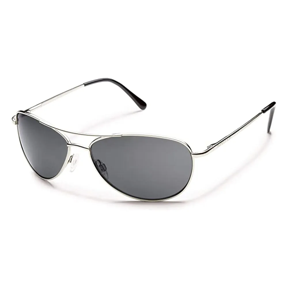 Suncloud Womens Silver Frame Grey Lens Polarized Patrol Contemporary Sunglasses - S-PTPPGYSV