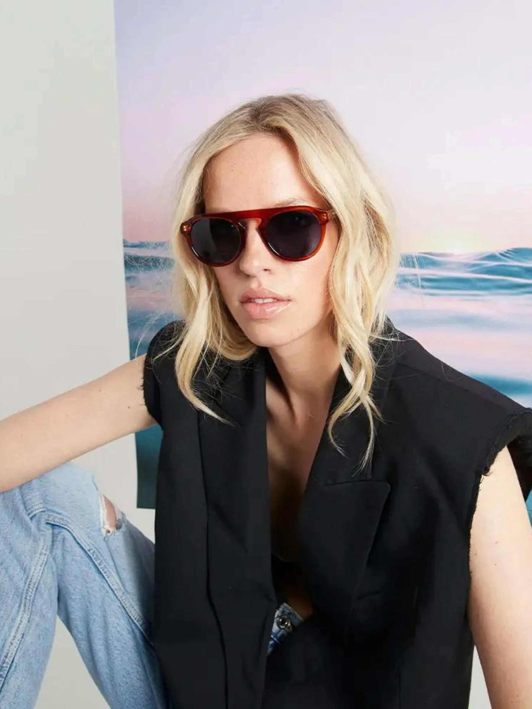 Sunglasses Corriente Brown Recycled Plastic | Parafina