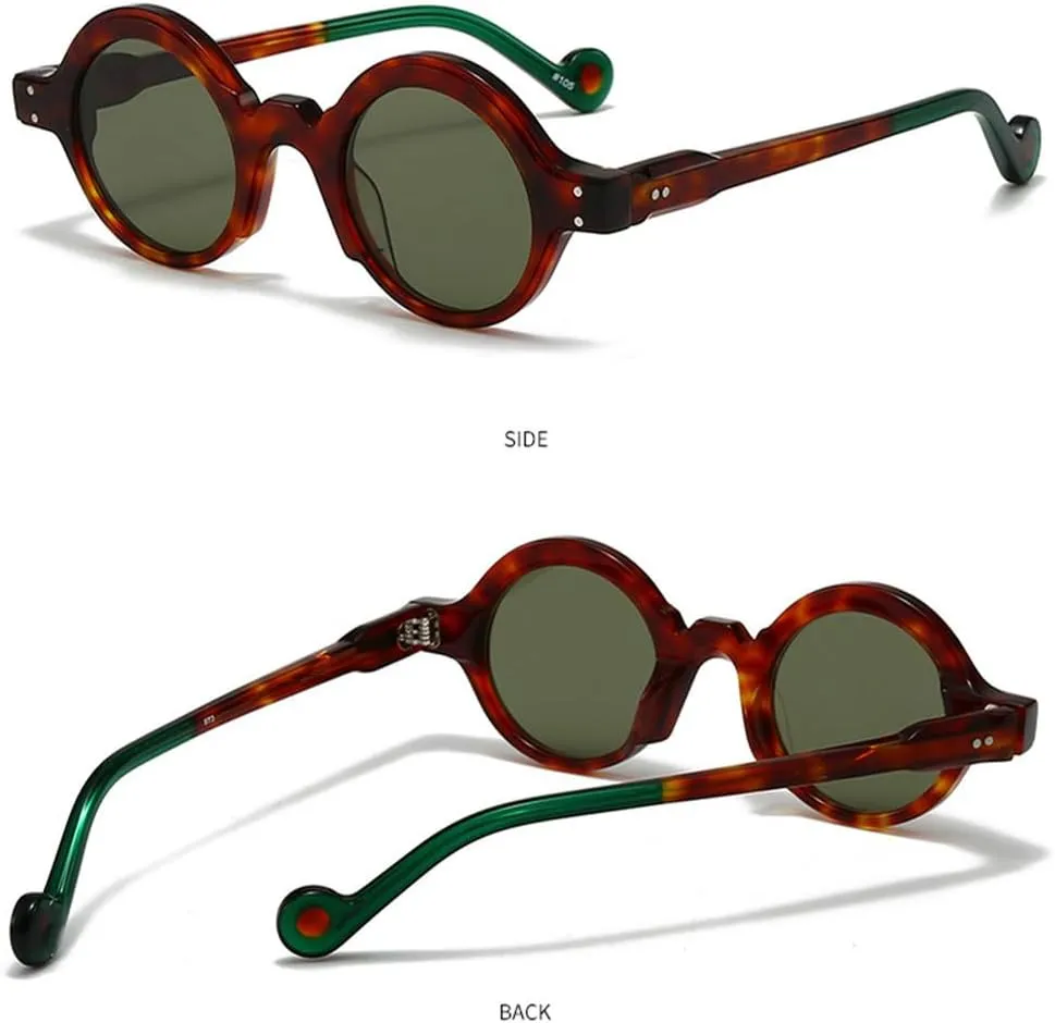 Sunglasses for Women Retro Acetate Outdoor Fashion Sunscreen Color Round UV400