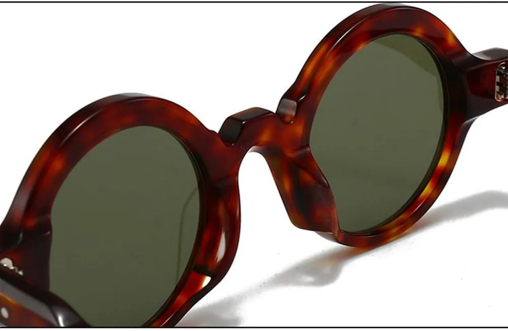 Sunglasses for Women Retro Acetate Outdoor Fashion Sunscreen Color Round UV400