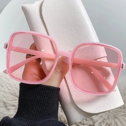 Sunglasses for women, summer sunshade large frame, round face, slimming sunglasses, retro ins driving anti-UV glasses