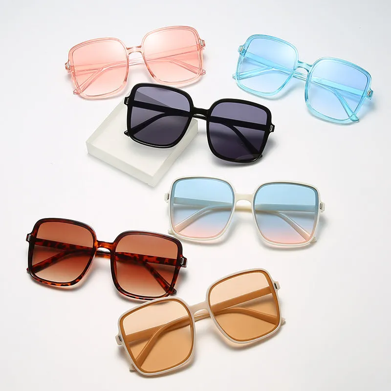 Sunglasses for women, summer sunshade large frame, round face, slimming sunglasses, retro ins driving anti-UV glasses
