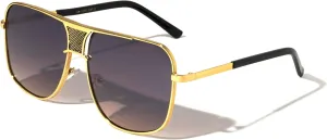 Tacoma Square Flat Top Bridge Shield Aviator Sunglasses