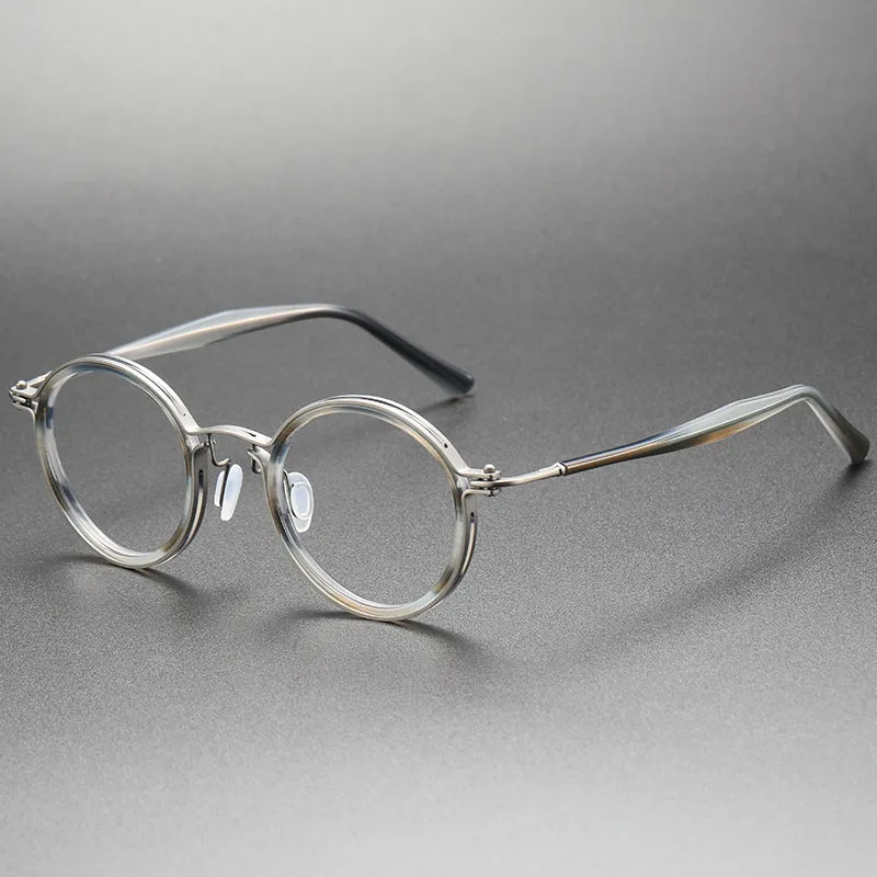 Tadeo Titanium Vintage Round Eyeglasses Frames