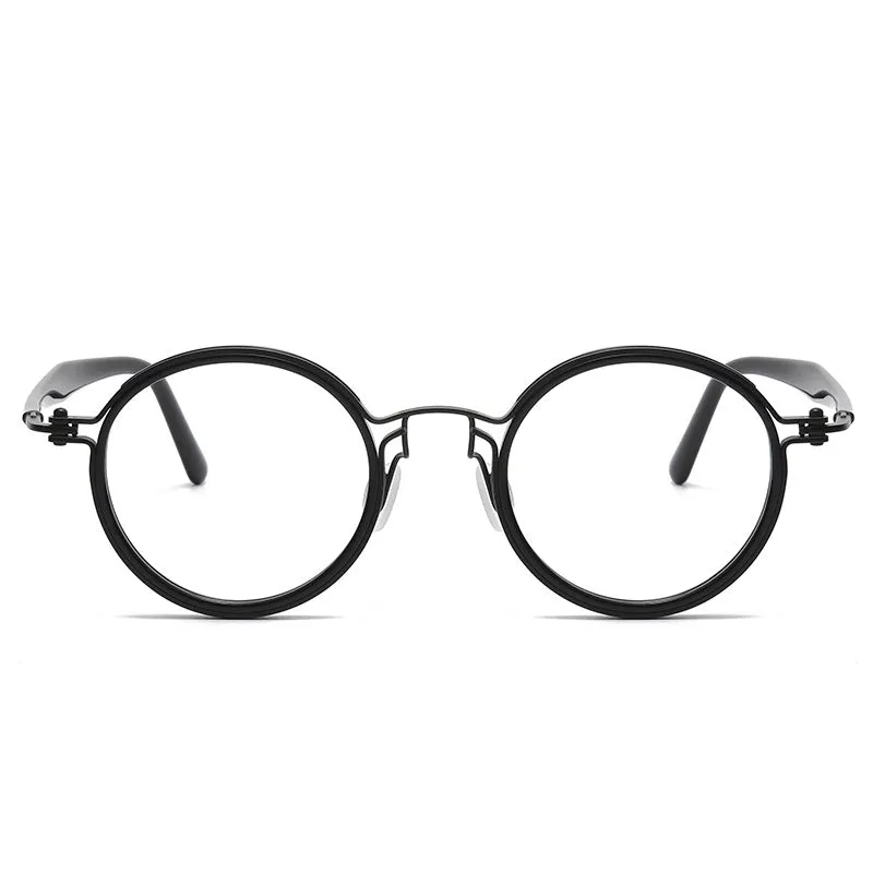 Tadeo Titanium Vintage Round Eyeglasses Frames