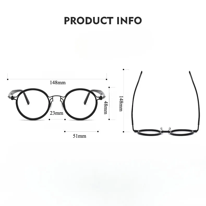 Tadeo Titanium Vintage Round Eyeglasses Frames