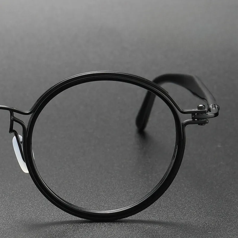 Tadeo Titanium Vintage Round Eyeglasses Frames