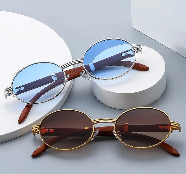 Tera Retro Oval Aviator Sunglasses
