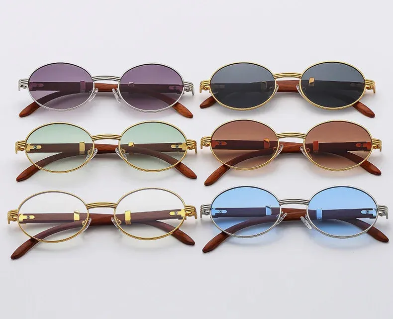 Tera Retro Oval Aviator Sunglasses