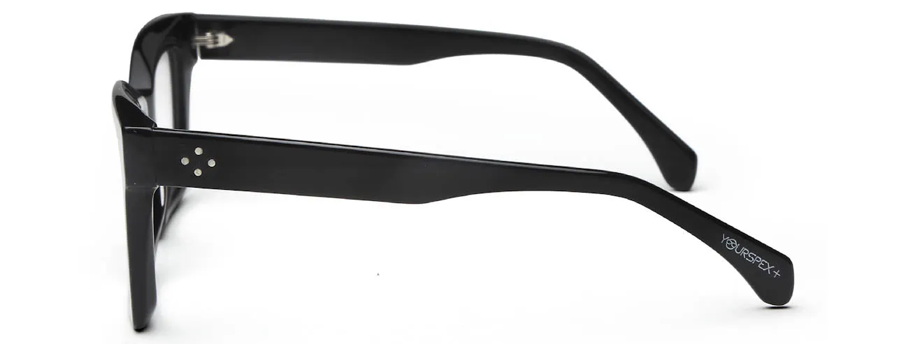Thick Black Square Full Rim Acetate Frame for Men & Women
