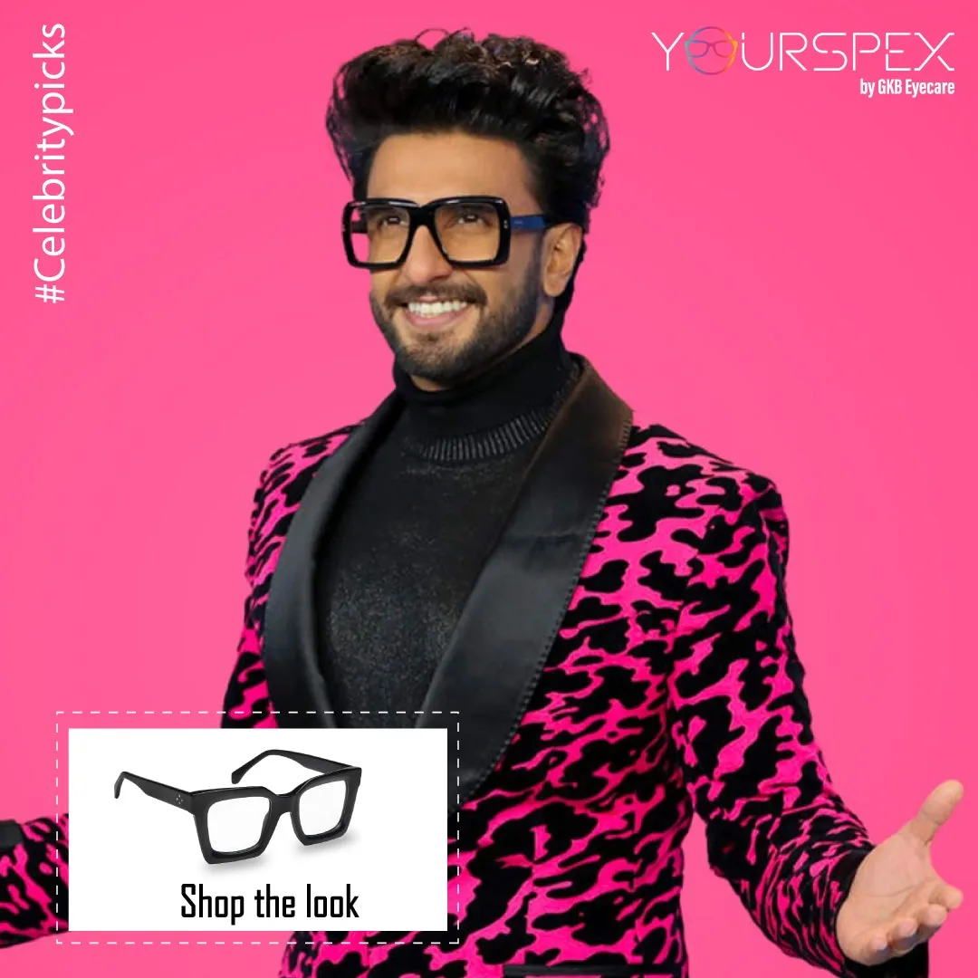 Thick Black Square Full Rim Acetate Frame for Men & Women