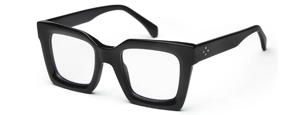Thick Black Square Full Rim Acetate Frame for Men & Women