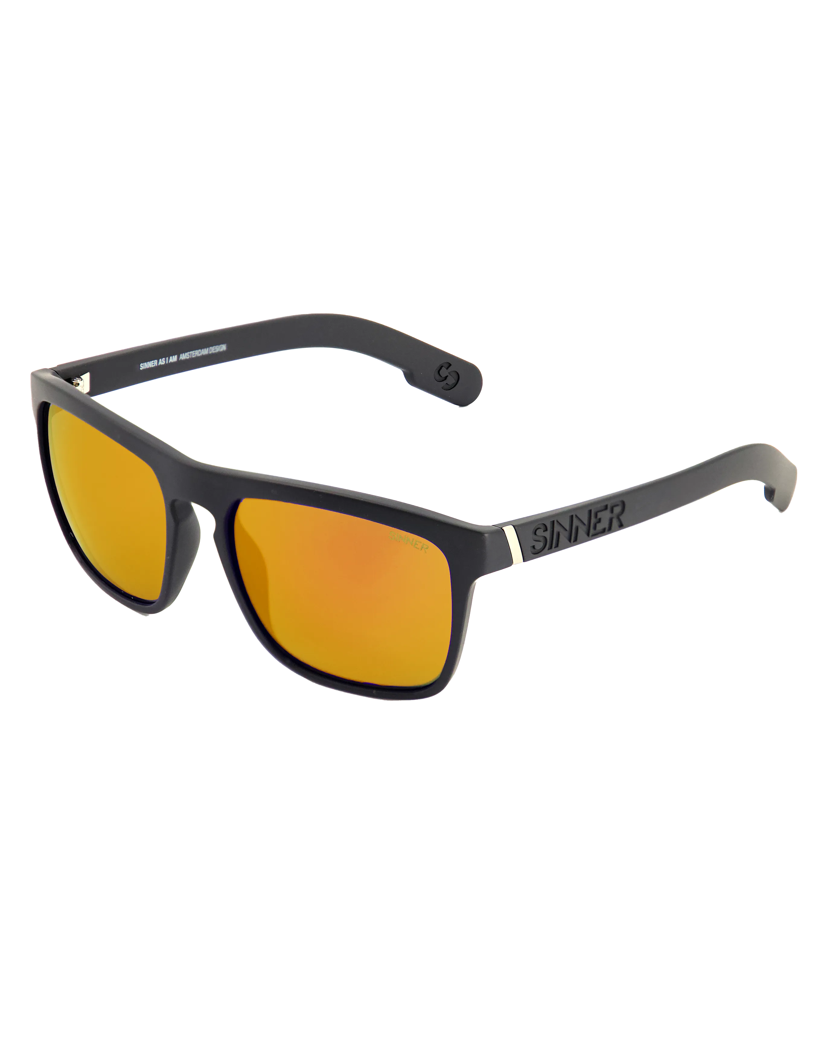 Thunder X Polarised Sunglasses in Black & Gold Mirror