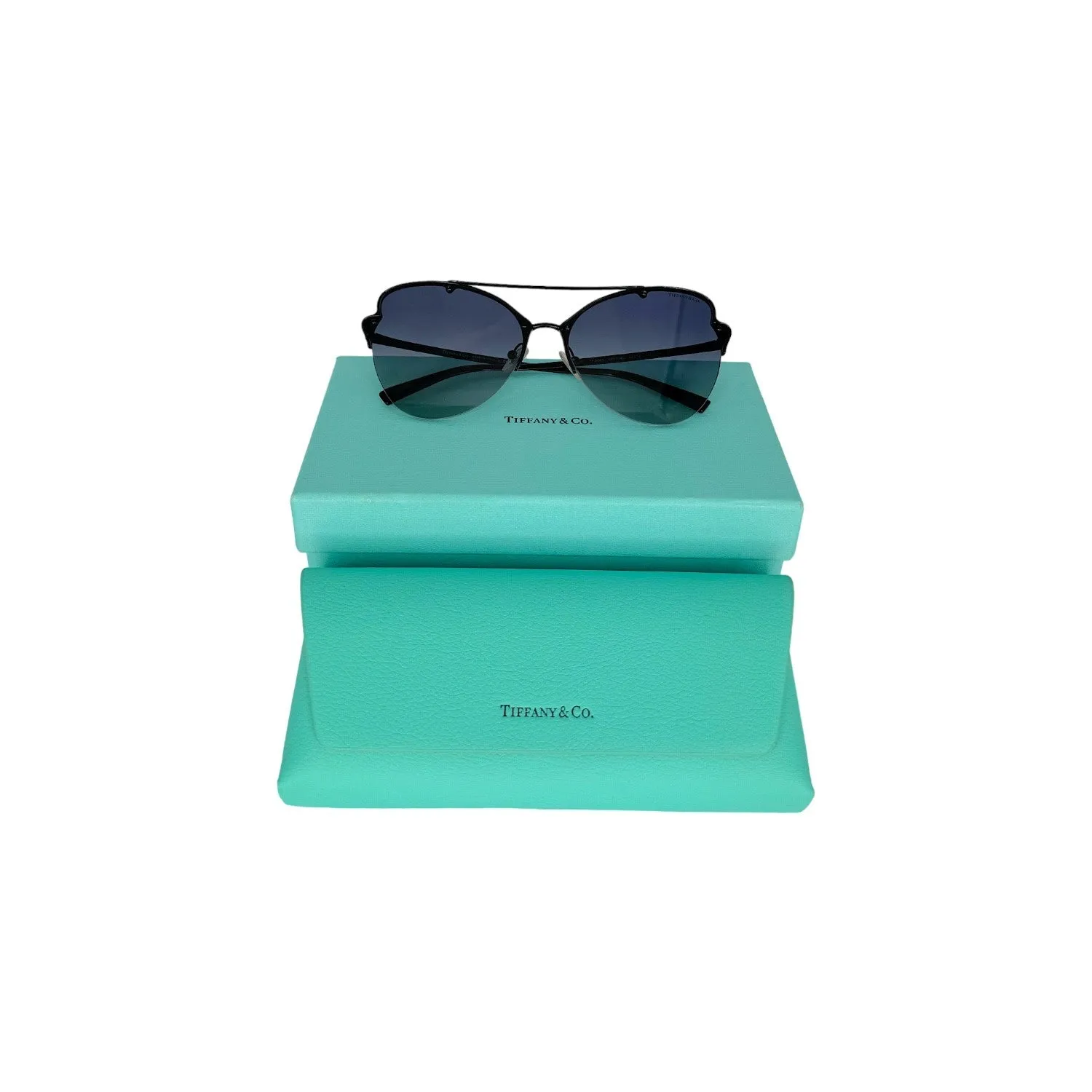 Tiffany & Co. Black Blue Gradient Sunglasses