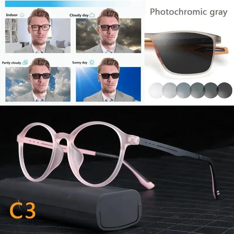 Titanium Anti Blue Light / Photochromic Retro Reading Glasses
