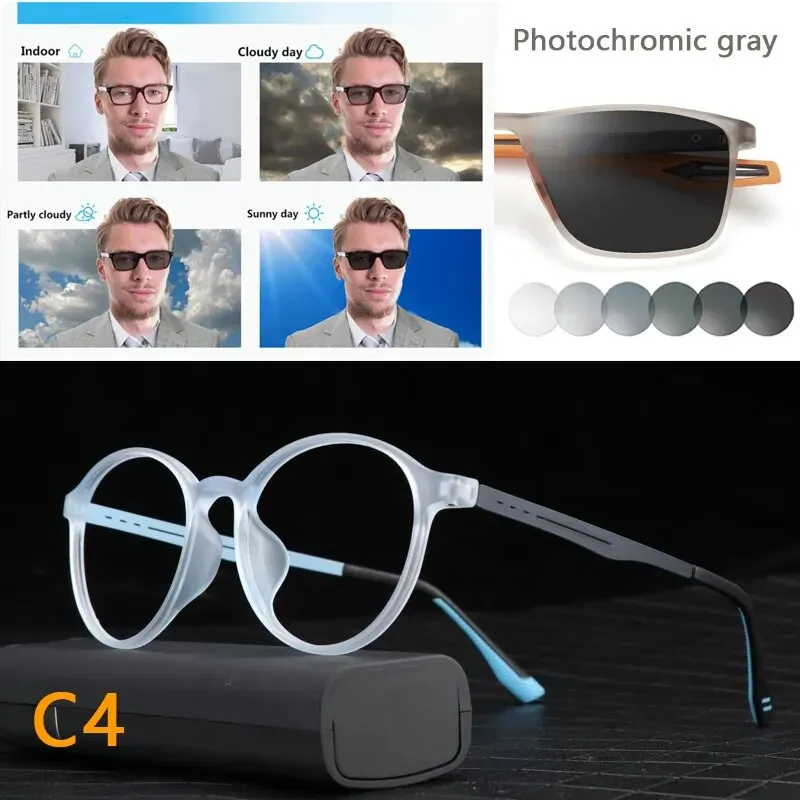 Titanium Anti Blue Light / Photochromic Retro Reading Glasses