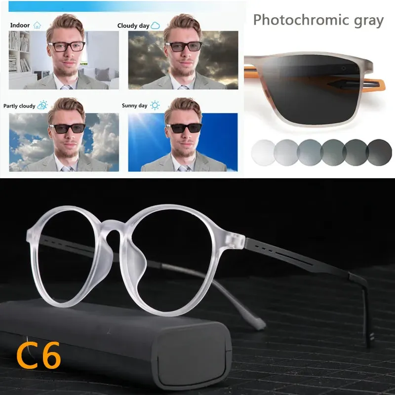 Titanium Anti Blue Light / Photochromic Retro Reading Glasses