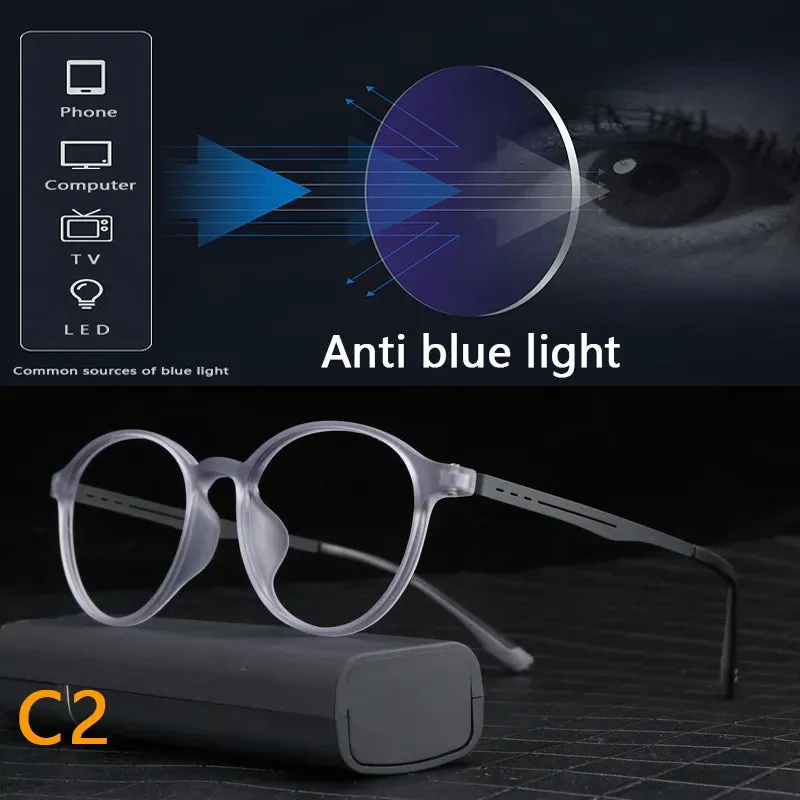 Titanium Anti Blue Light / Photochromic Retro Reading Glasses