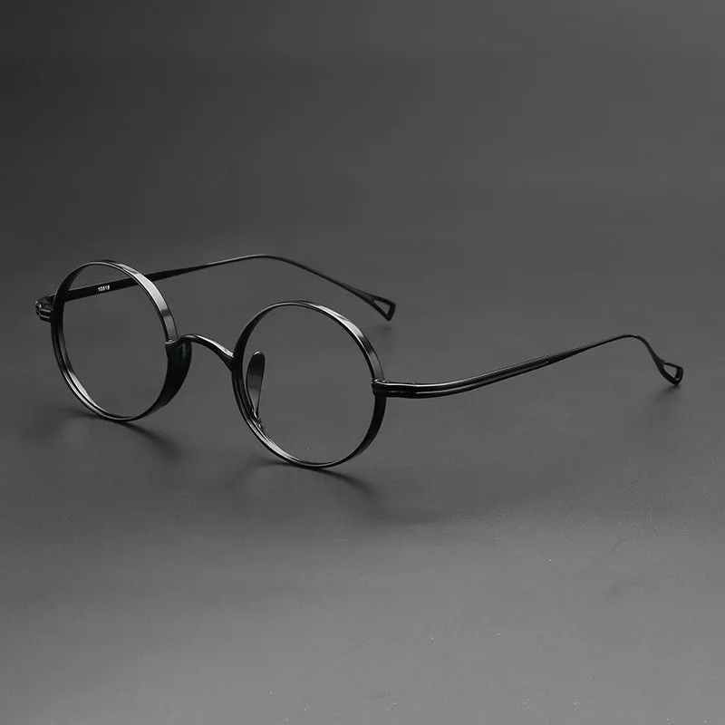 Titanium Vintage Round Eyeglasses Frames 10518R