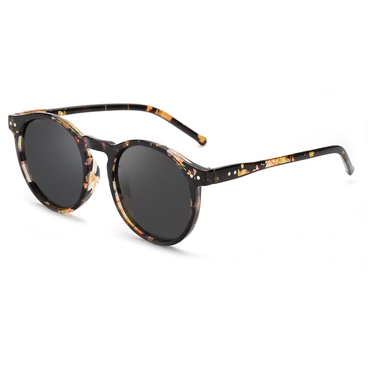 TJUTR Unisex Retro Round Cat Eyes Polarized Sunglasses