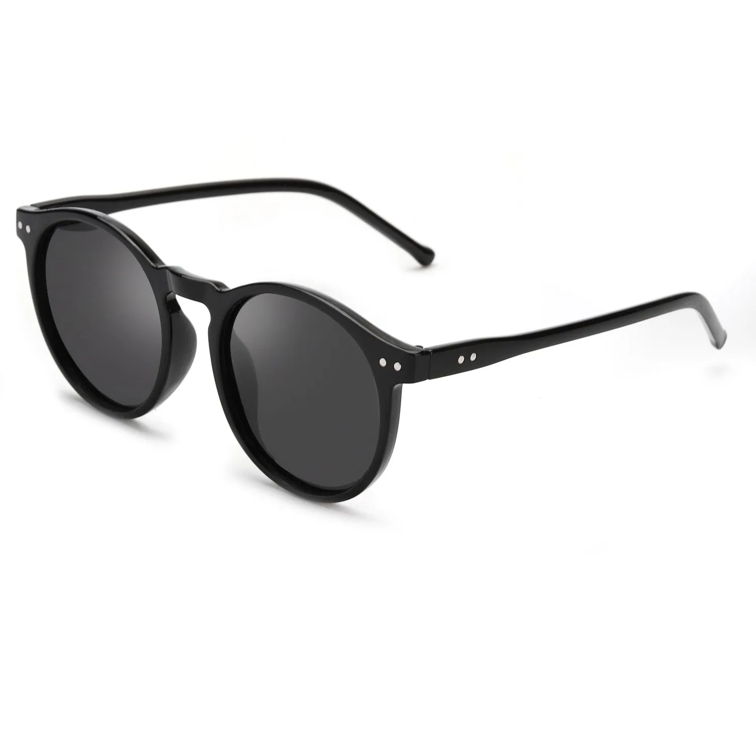 TJUTR Unisex Retro Round Cat Eyes Polarized Sunglasses
