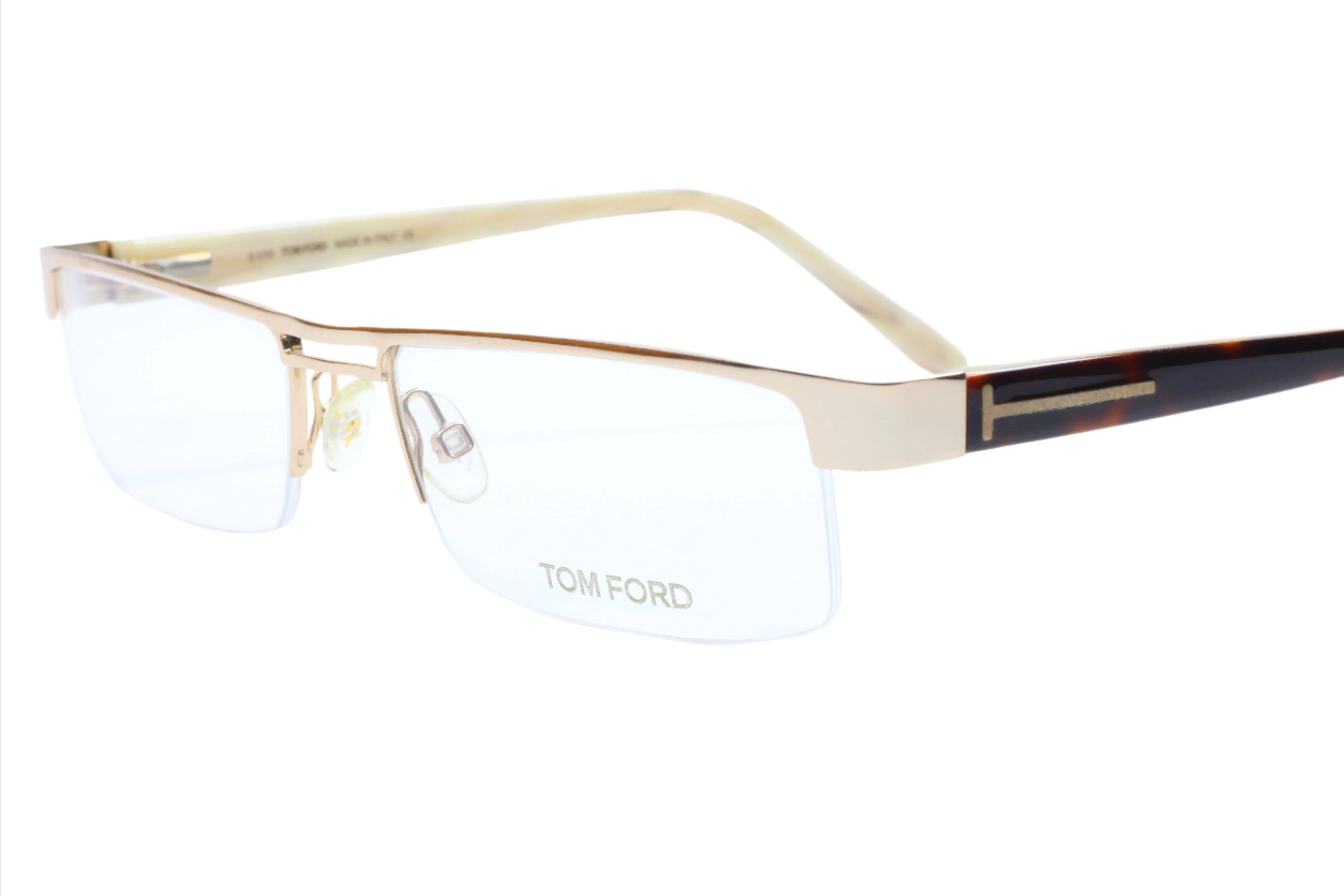 Tom Ford TF5112 028 Gold Groove Brown Luxury Italy Eyeglasses.