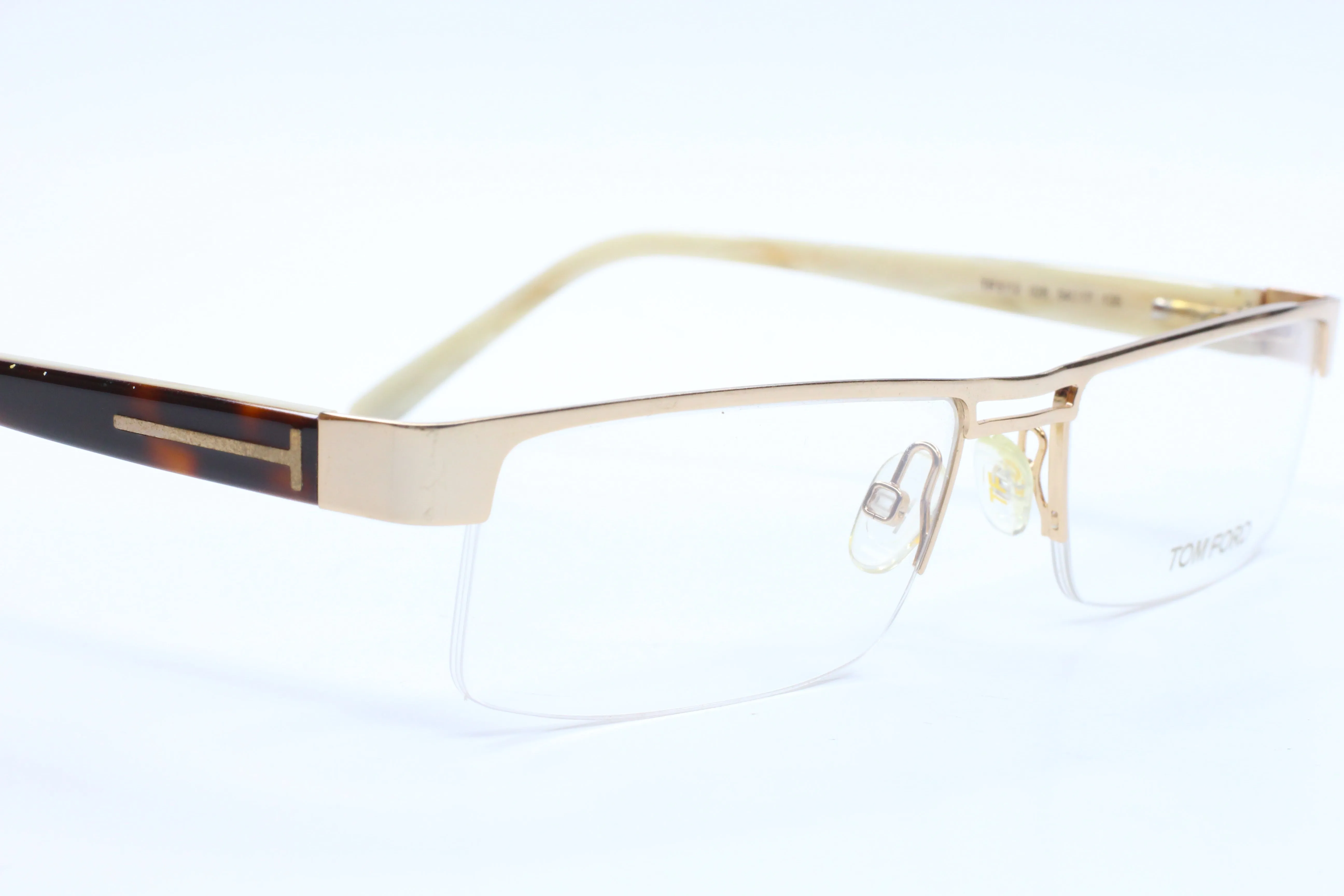 Tom Ford TF5112 028 Gold Groove Brown Luxury Italy Eyeglasses.