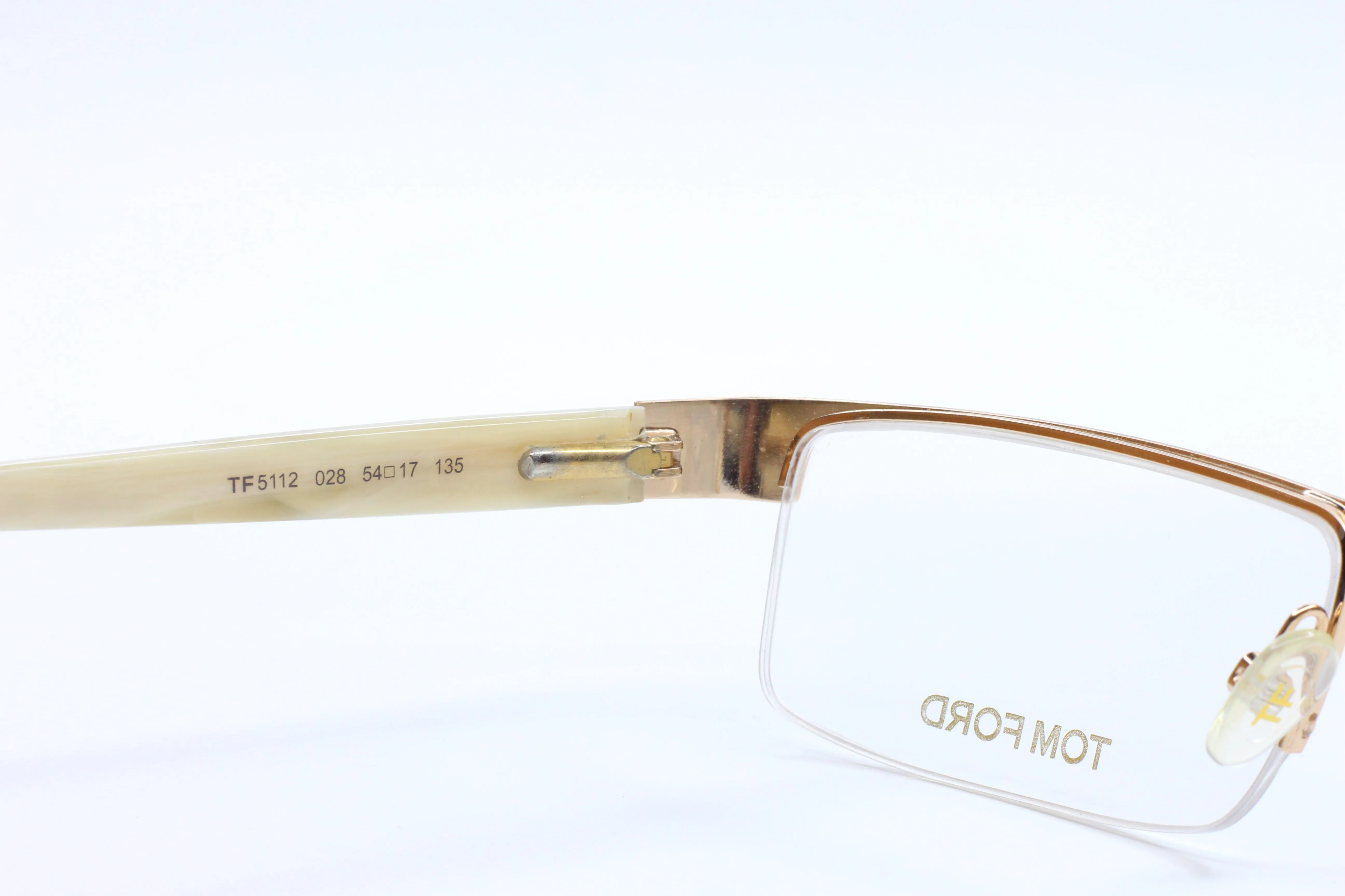 Tom Ford TF5112 028 Gold Groove Brown Luxury Italy Eyeglasses.