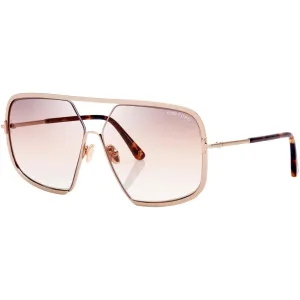 Tom Ford Women's Sunglasses - Warren Rose Gold Frame Brown Mirror Lens | FT08676328G