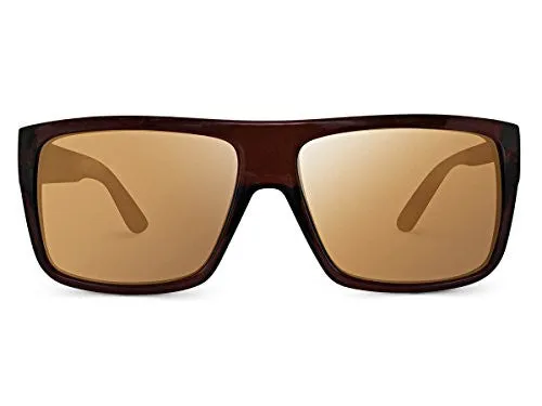 TREEHUT¨ Wooden Bamboo Sunglasses Temples Classic Aviator Retro Square Wood Sunglasses