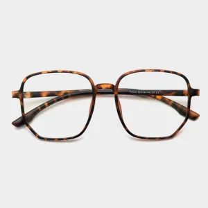 TXOME Winni Tortoise Shell Polygon Big Frame Glasses