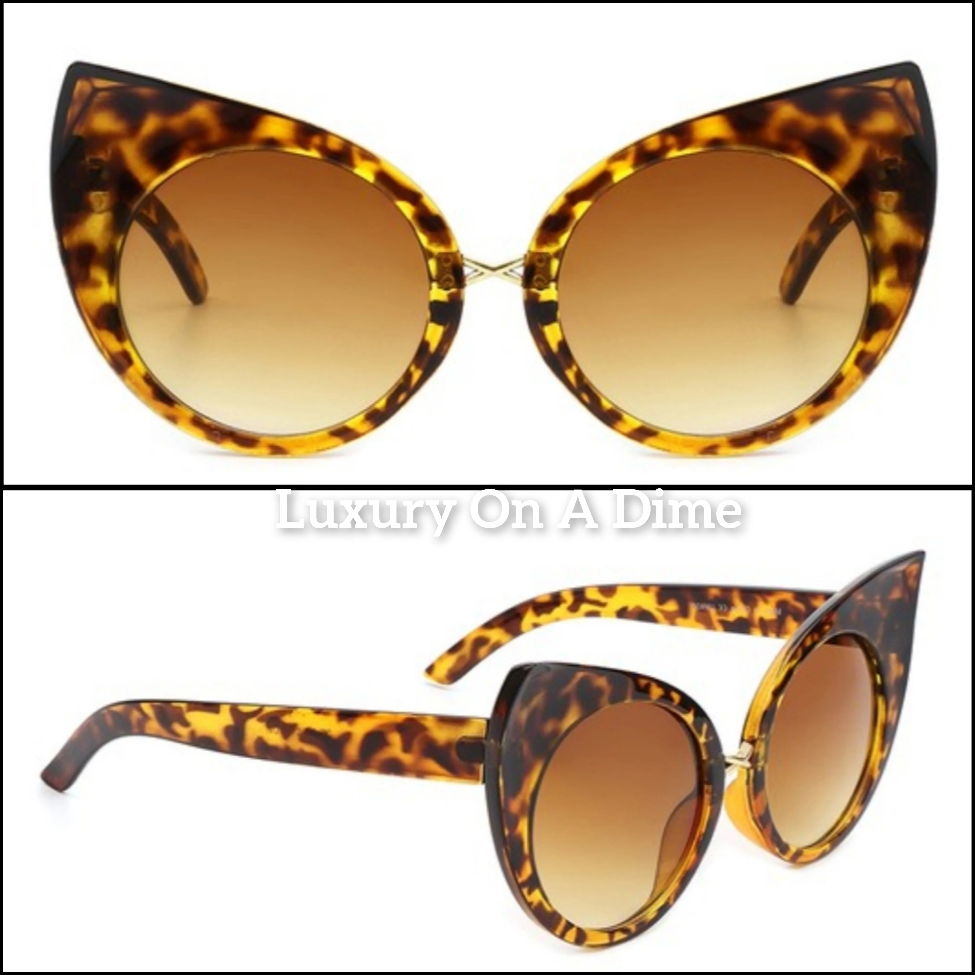 Ultra High-Point Retro 50s Women's Sunglasses UVA UVB Eye Protection Case Included