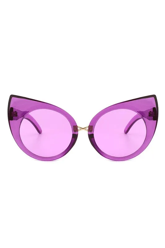Ultra High-Point Retro 50s Women's Sunglasses UVA UVB Eye Protection Case Included