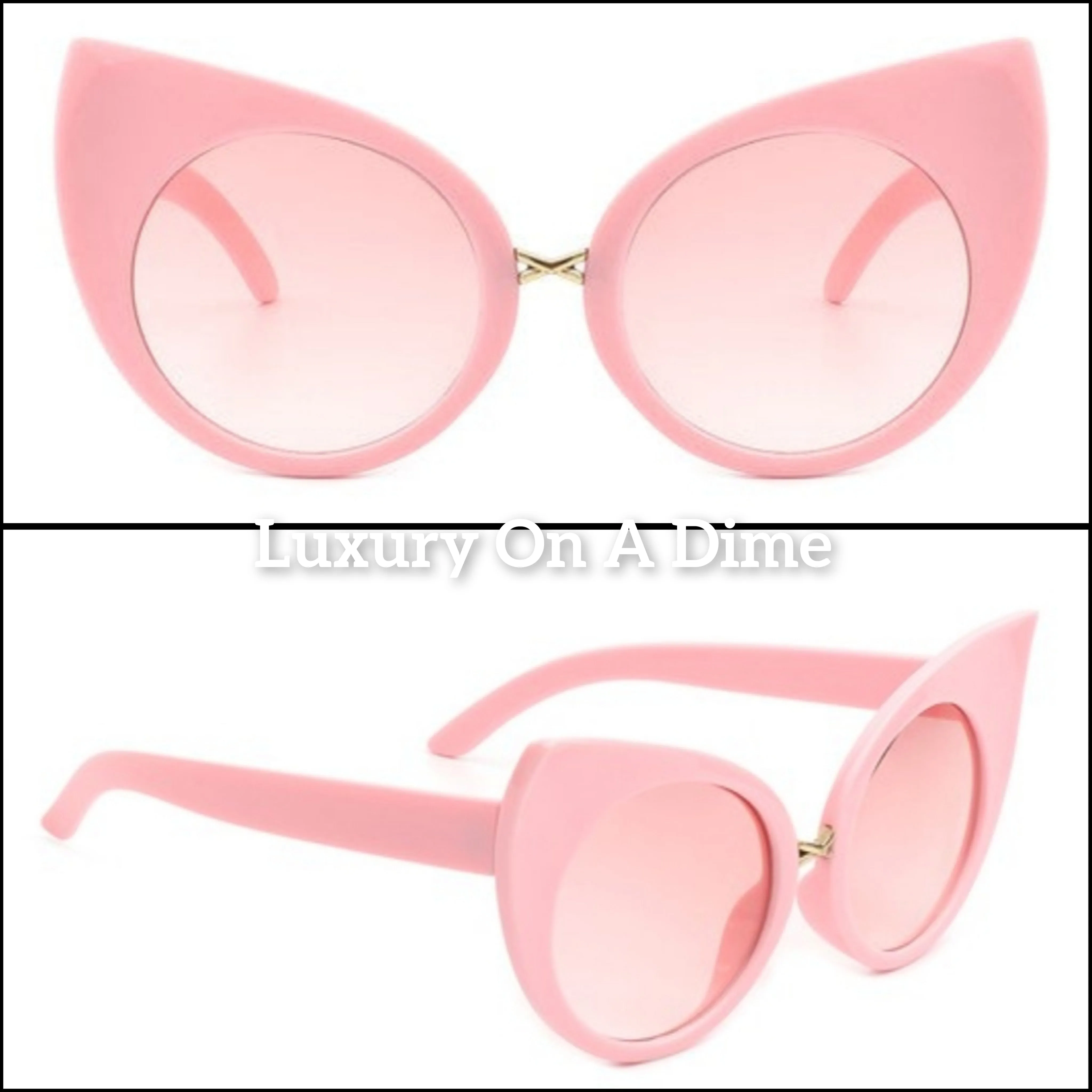 Ultra High-Point Retro 50s Women's Sunglasses UVA UVB Eye Protection Case Included