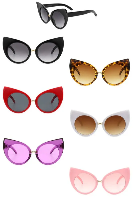 Ultra High-Point Retro 50s Women's Sunglasses UVA UVB Eye Protection Case Included
