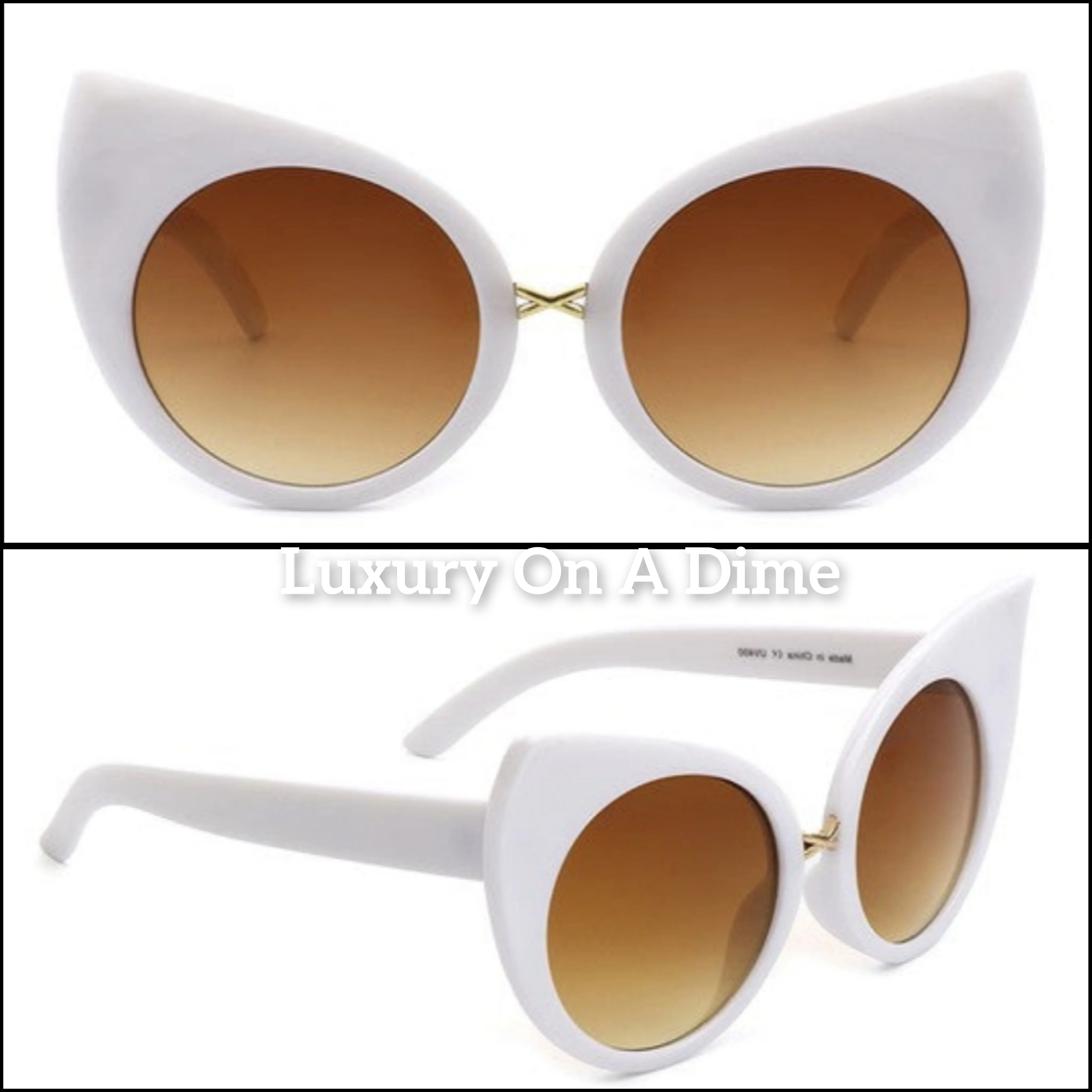 Ultra High-Point Retro 50s Women's Sunglasses UVA UVB Eye Protection Case Included