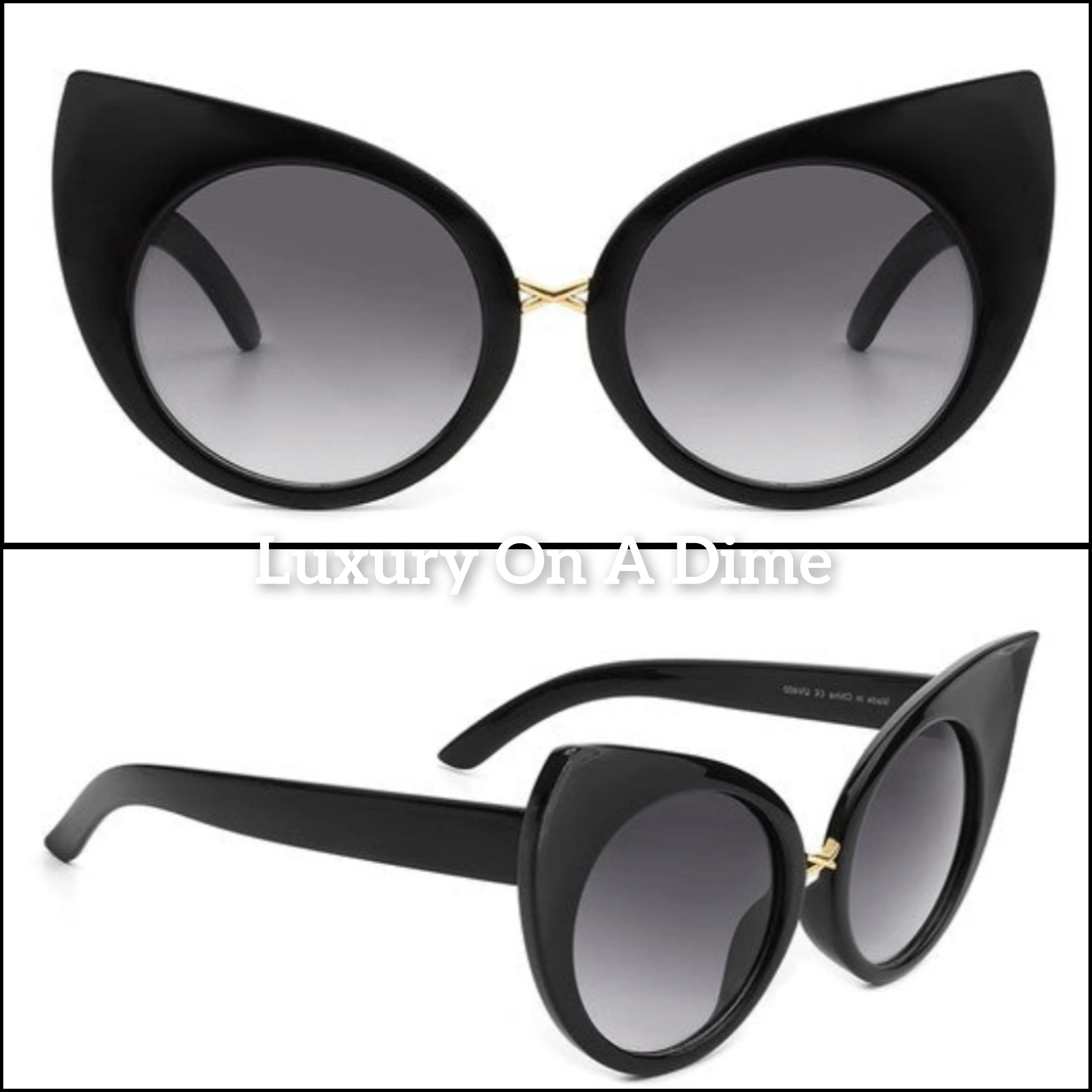 Ultra High-Point Retro 50s Women's Sunglasses UVA UVB Eye Protection Case Included