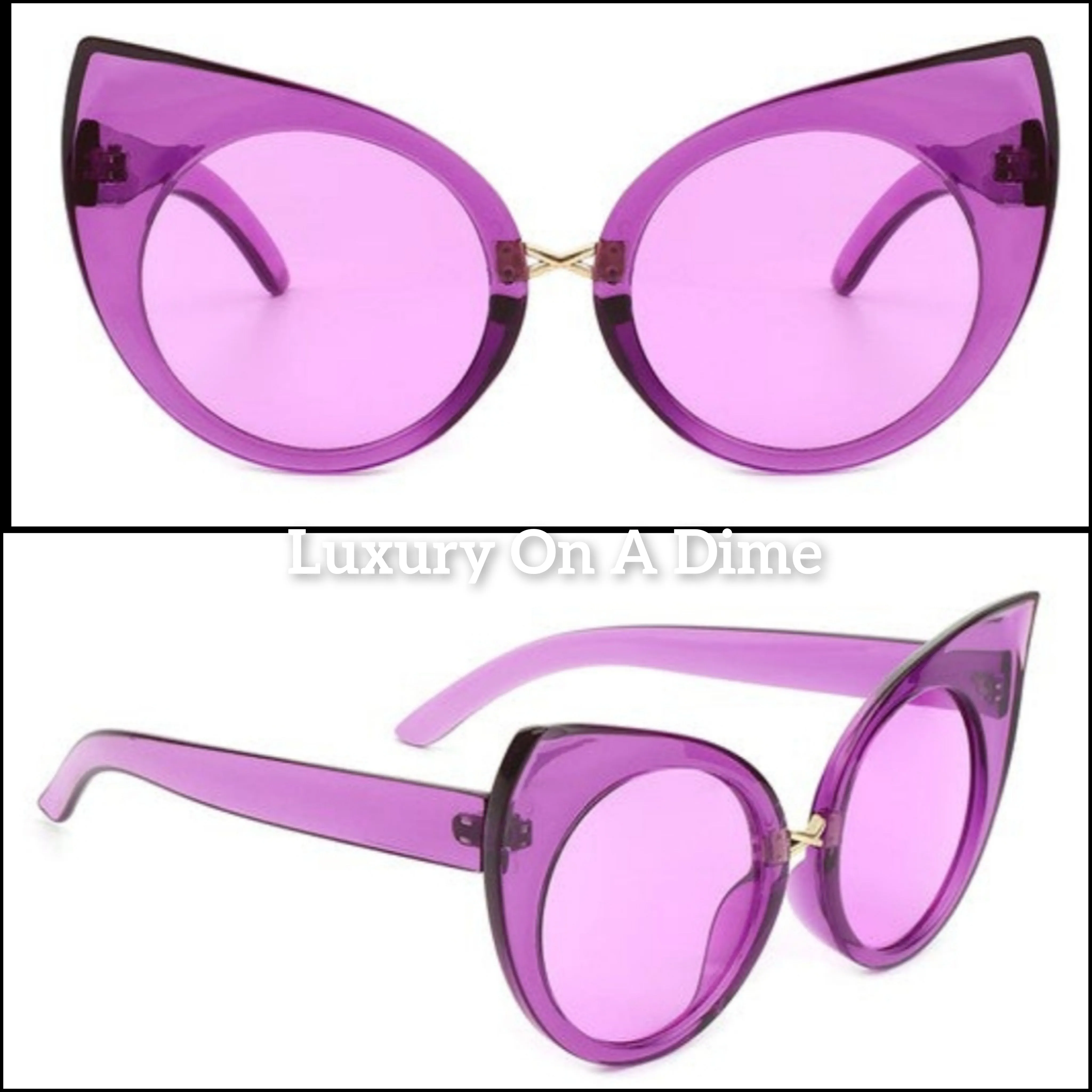 Ultra High-Point Retro 50s Women's Sunglasses UVA UVB Eye Protection Case Included