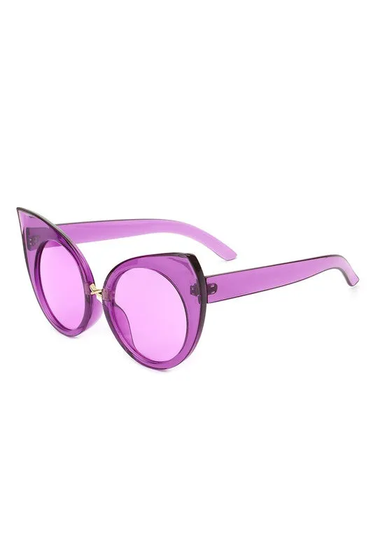 Ultra High-Point Retro 50s Women's Sunglasses UVA UVB Eye Protection Case Included