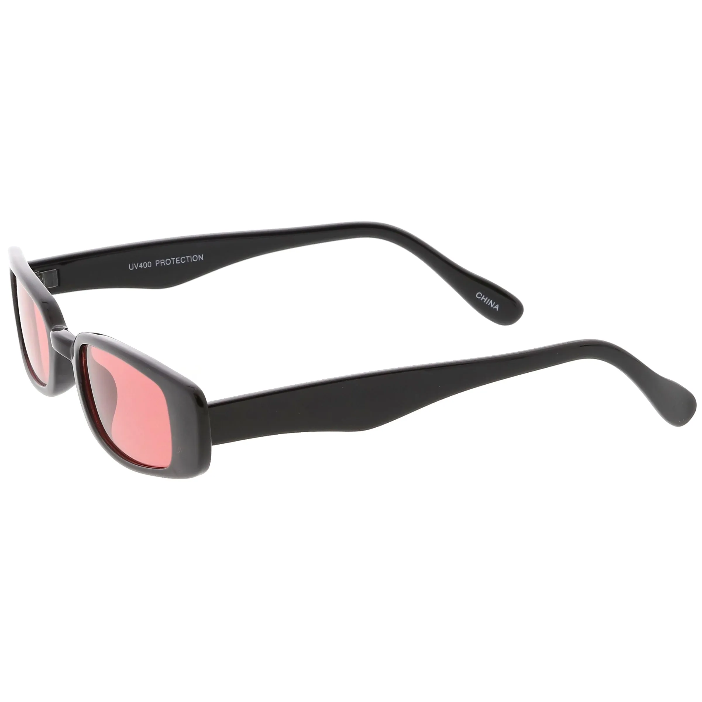 Unisex 90's Retro Thin Rectangle Color Tone Lens Sunglasses C549