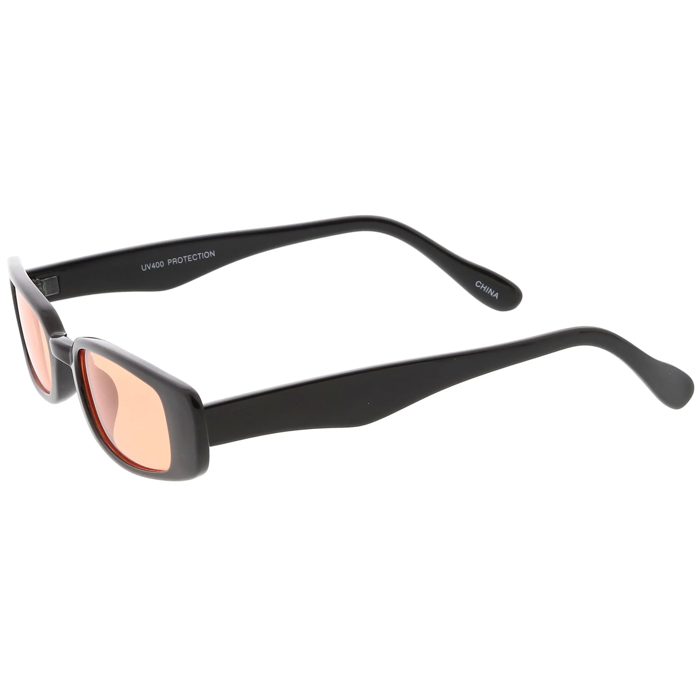 Unisex 90's Retro Thin Rectangle Color Tone Lens Sunglasses C549