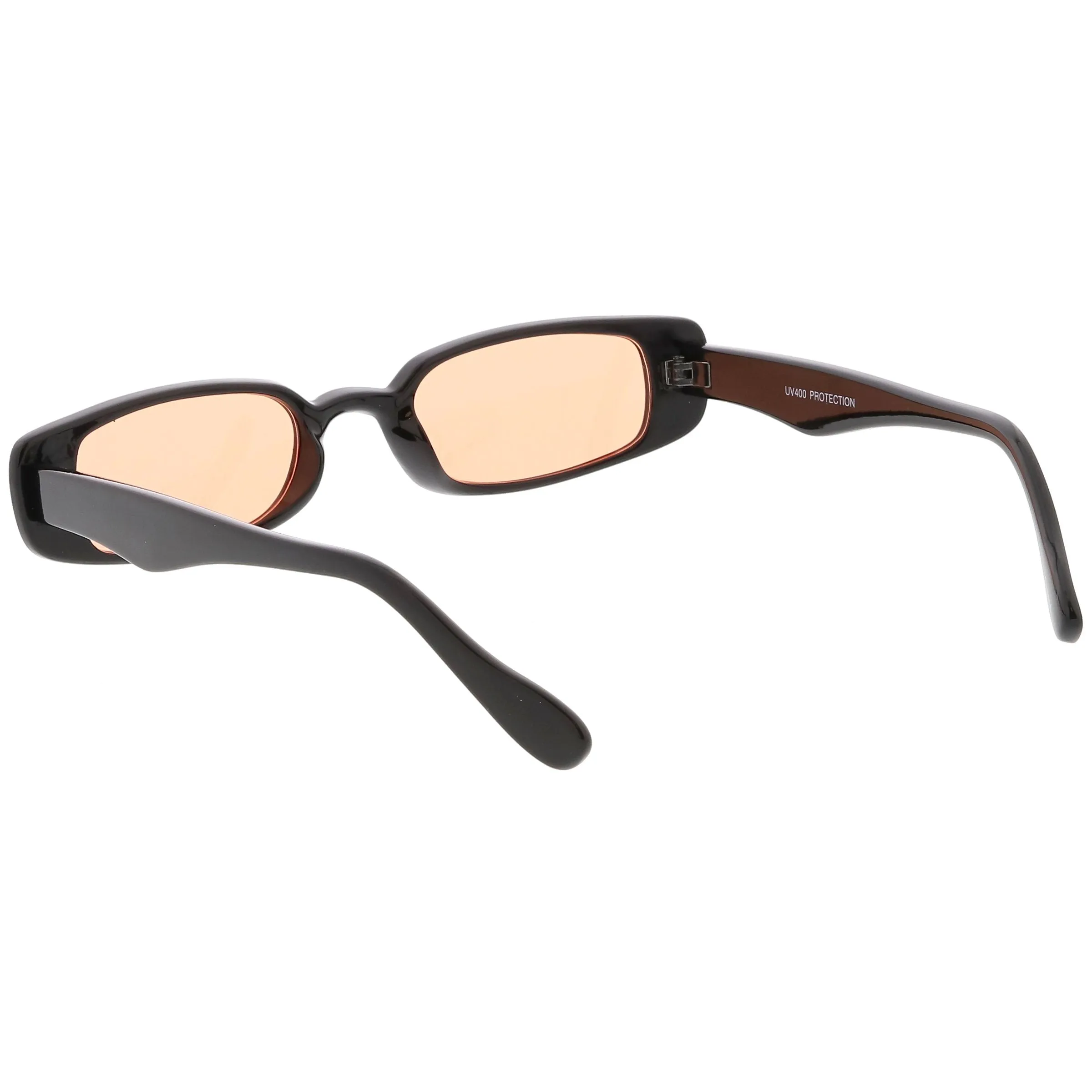 Unisex 90's Retro Thin Rectangle Color Tone Lens Sunglasses C549